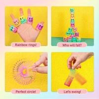 Juego De Juguetes Antiestrés Con Patrón De Círculos Arcoíris 12pcs Juegos Interactivos Para Niños Set De Actividades Para Fiestas Y Trabajo - details 6