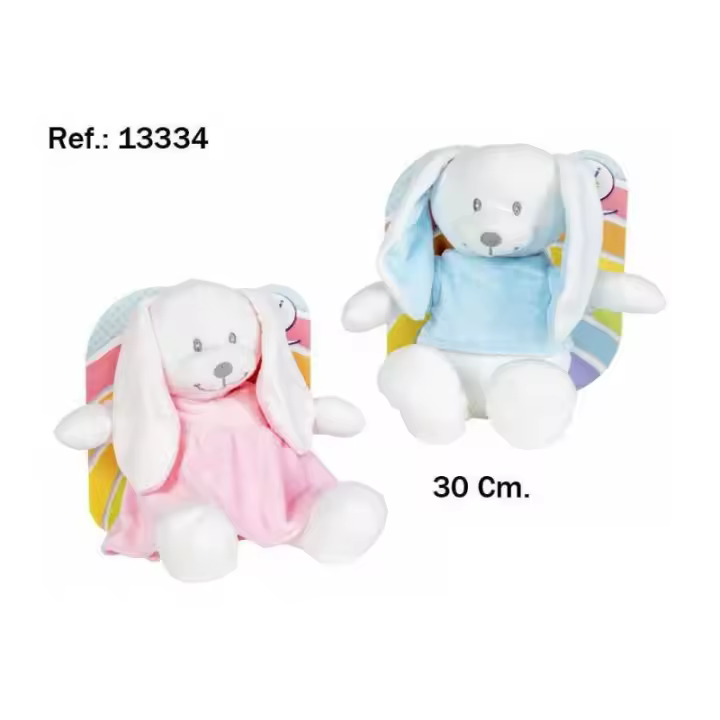 CONEJO PATAS LARGAS 30 CM AZUL O ROSA BEBES DE ARTESANÍA BEATRIZ - 1
