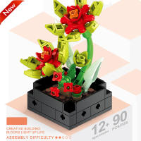 Bloques De Construcción DIY MOC Plantas Succulentas Cactus Gypsophila Bonsái Jardín Modelo Romántico Para Niños Kit De Juguetes - details 19