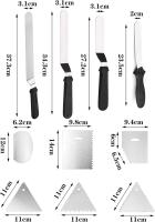 4 piezas de acero inoxidable doblado pastelería espatulascon, 6 piezas pastel raspador, conjunto de herramientas de decoración de pasteles, para pasteles, magdalenas y glaseadas - details 0