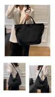 Bolso De Hombro Para Mujer De Lona Gran Capacidad Estilo Literario Ligero Y Sencillo Bolso Cruzado Con Manija De Viaje - details 10