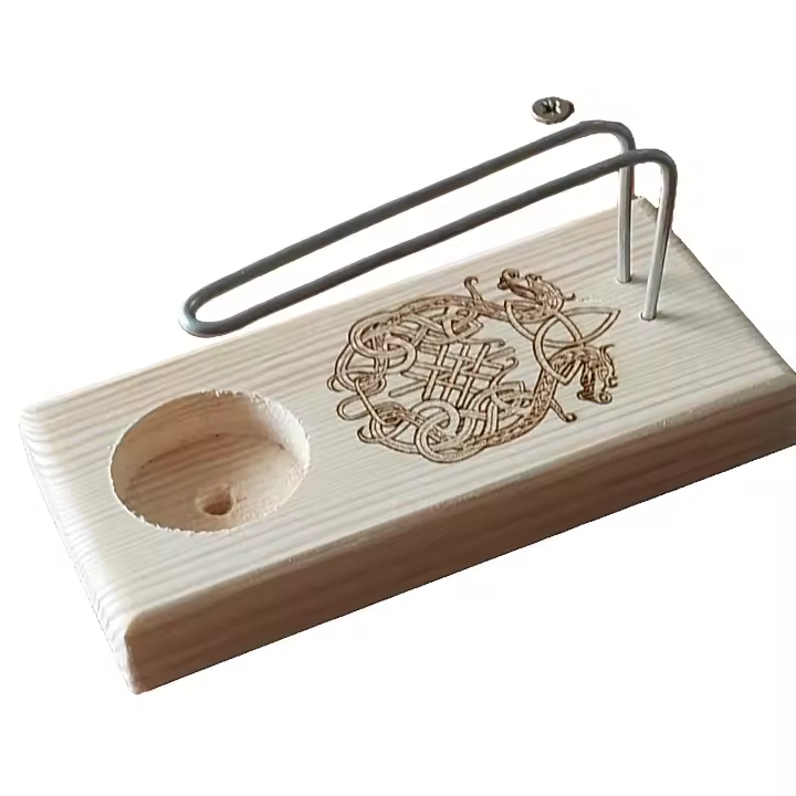 SOPORTE PARA PALO SANTO INCIENSOS O ATADOS, FABRICADO ARTESALMENTE CON BASE DE MADERA NATURAL VARILLAS METALICAS. - 1