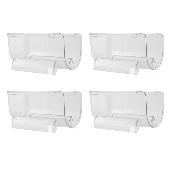 Soporte para vino para refrigerador, estante para vino de plástico apilable transparente, organizador de botellas de agua para nevera, 4 Uds. - 1