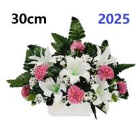 Centro de Flores para Cementerio Gerimport - Ramos de Flores para Todos los Santos - Flores Artificiales de Tela - Ancho 30cm - Alto 30cm - Personalizar Color y Medida - Contacto Directo con Nosotros - details 0