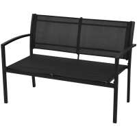 vidaXL Set de muebles de jardín 4 piezas textilene negro - details 3