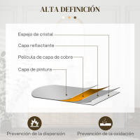 HOMCOM Espejo de Pared 65x110 cm Espejo de Recibidor con Marco de Madera en Forma de Ventana Espejo Decorativo para Salón Dormitorio Entrada - details 1
