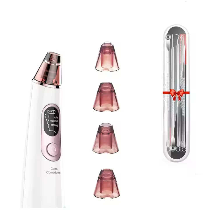 Maquina para Limpieza Facial  con 3 Niveles de Succión, 4 Sondas Intercambiables, Recargable Portátil, Limpieza Profunda de Poros y Eliminación de Puntos Negros - 1