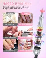 Kit de Lima de uñas Eléctrica recargable de 45000 RPM, portátil, de Poche Ruido, para manicura y pedicura - details 0