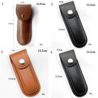 Funda De Cuero Marrón Para Cuchillo Y Linterna Con Borde De Cinturón Herramienta De Campo Y Caza Equipamiento De Porte Al Aire Libre - details 2