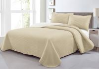 Colcha Bouti de Verano Reversible Lisa en Beige/Blanca   | Acolchada Fina y Termosellada | Incluye Fundas de Cojín Mommata - details 1