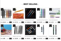 Hongdian N1S Pluma Fuente De Acrílico Con Pistón Para Caligrafía Estilo Retro Para Estudiantes Y Oficina Tamaño 0.5mm EF Colores Azul Y Rojo - details 0