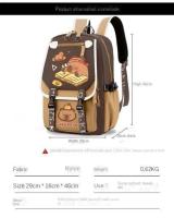 Mochila Grande Capacidad Para Escuela Kapybara Explosiva Estilo Preppy Con Dibujos Animados Para Estudiantes De Secundaria Material De Poliéster Con Forro Trenzado Cierre De Cremallera - details 9