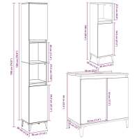 vidaXL Set muebles de baño 2 piezas madera contrachapada gris hormigón - details 6