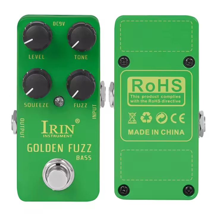 Pedal De Efectos Para Baixo IRIN RS-20 Golden FUZZ Profundo/Scuzzy Fuzz Eletrônico Acessórios De Guitarra Bypass Verdadeiro Controle Por Botão E Rolo - 1