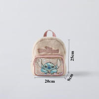 Mochila De Peluche Disney Para Niños Diseño De Stitch Moda Y Divertida Para Escolares Bolsa De Aula Dulce Regalo Otoño - details 0