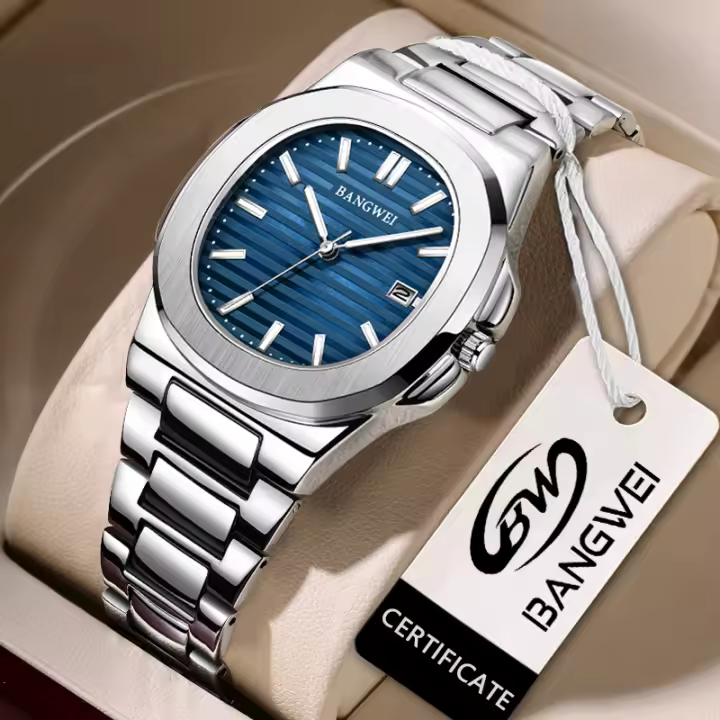 Reloj De Lujo LIGE Para Hombre 2025 Reloj De Pulsera De Acero Inoxidable Resistente Al Agua Con Luminosidad Y Fecha Cuadrado De Cuarzo - 1