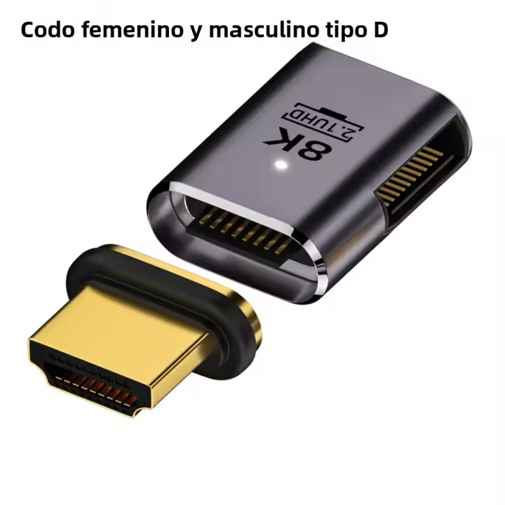Adaptador De Conector Magnético Compatible Con HDMI Hombre a Mujer 8K HDMI-Compatible 2.1 8K/60Hz 4K/120Hz Para Xiaomi TV Box PS5 - 1