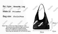 Bolso De Hombro Para Mujer Estilo Coreano Moda Gran Capacidad Monedero Sencillo Casual Para Comunicación PU Cuero Bolso Transversal - details 0