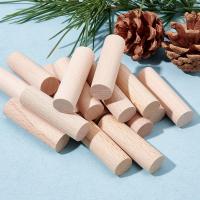 Bloques De Madera Para Manualidades 20 Pcs Cilindros No Terminados 2"x0.6" Palos Redondos De Madera De Avellano Para Construcción De Modelos Y Artesanía - details 2