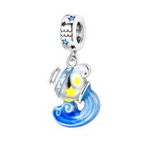 Encantos De Cocodrilo Plateado En Plata Con Dibujo Colorido Encantos Colgantes Para Pulseras Y Collares Joyería DIY - details 145