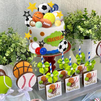 37 PCS Decoración De Pastel Deportiva Con Fútbol Baloncesto Béisbol Tenis Golf Para Niños Y Adultos Hombres Tema Deportivo - details 2