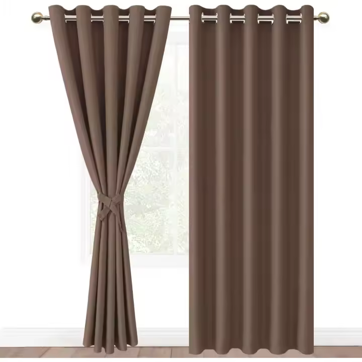 DWCN Cortinas Salon Opacas con Alzapaños Cortinas 2 Piezas Cortinas Opacas Termicas Aislantes Frio y Calor con Ojales, 140x175 CM (Ancho x Alto), Gris - 1
