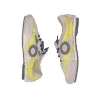 ARO_ ZAPATILLAS JOANETA  NET EN PIEL SERRAJE BEIG Y AMARILLO, CON VELCRO Y CORDONES ELASTICOS - details 2