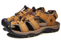 Sandalias De Verano Para Hombre Cuero Genuino Zapatos Casuales Para Exteriores Sandalias De Cuero Para Playa Zapatos Romanos Cuña De Goma - details 20