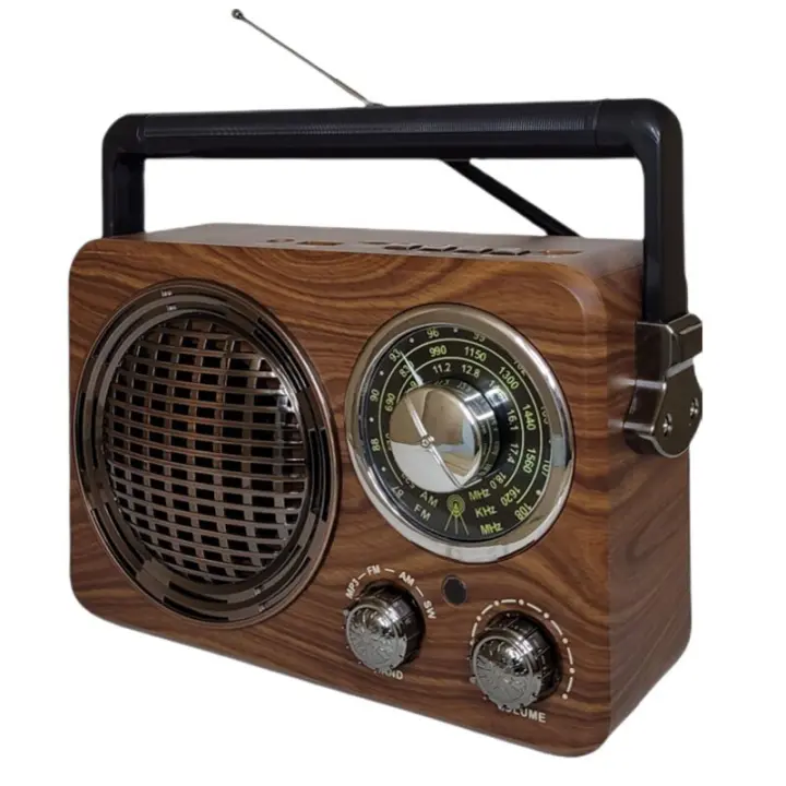 Radio Retro Inalámbrica Altavoz Bluetooth, Radio Portátil Estéreo AM/FM/SW, Radio Vintage, USB, Tarjeta TF, AUX, reproductor Digital MP3 Batería Recargable - 1