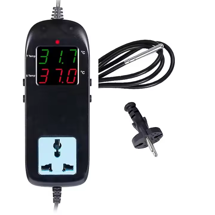 Digital Temperature Controller Build in Outlet 2200W 220V 10A Thermostat Controller for Reptile Fre - 1