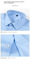 Camisa De Hombre Antidesvanecimiento Moda Clásica Resistente a Arrugas Blanca Casual Versátil Para Negocios Estilo Inteligente Con Cuello En V Y Manga Completa - details 5