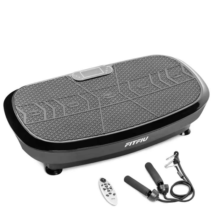 FITFIU Fitness PV-200 - Plataforma Vibratoria 3D Color Gris, 3 Planos de Movimiento, Pantalla LCD, 5 Programas + 180 velocidades, Control Remoto y Bandas Elásticas, para Musculación y Moldeado - 1
