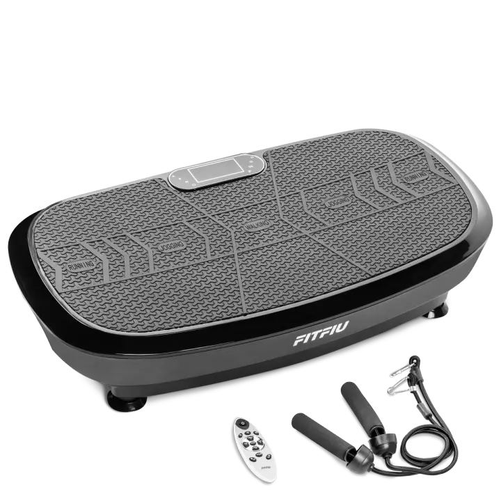 FITFIU Fitness PV-200 - Plataforma Vibratoria 3D Color Gris, 3 Planos de Movimiento, Pantalla LCD, 5 Programas + 180 velocidades, Control Remoto y Bandas Elásticas, para Musculación y Moldeado - 1