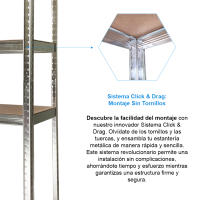 Estantería Metálica Galvanizada Nyana Home 875kg 5 Baldas 180x90x40cm - details 1