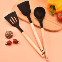 Juego De Utensilios De Cocina De Silicona 12 Piezas Antiadherente Con Mango De Madera Espátula Y Batidor Para Huevo Accesorios De Cocina Ecológicos Y Duraderos - details 10
