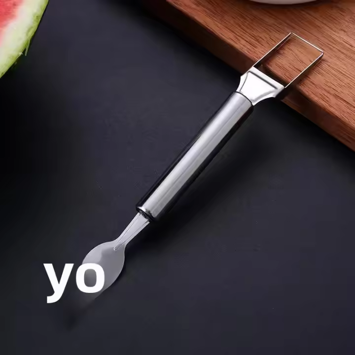 Cuchillo Para Sandía Portátil Multifuncional 2 En 1 Cocina Herramienta De Corte De Frutas Acero Inoxidable HMLOVE - 1