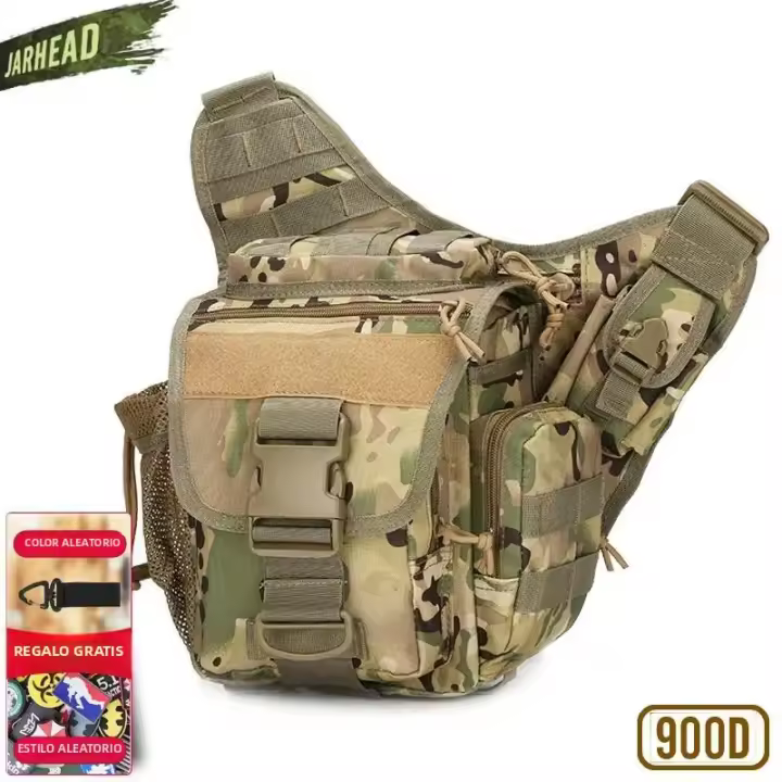 Bolsa Mensajera Táctica 900D Para Hombres Bolsa De Hombro Cruzada Impermeable Para Camping Y Fotografía DSLR Camuflada - 1