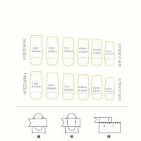24pcs Uñas Postizas De Presión En Forma De Cuadrado Medio Y Largo Con Gradiente Para Mujeres Y Niñas Para Uso Diario - details 3