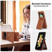 Z Flip 5 Funda, funda de cremallera crossbody para Samsung Z Flip 5 con titular de la tarjeta de oro rosa - details 2