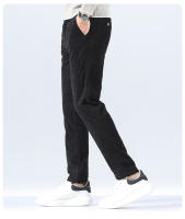 Pantalones Casuales Para Hombre De Cordón Otoño E Invierno Versátiles Y Moda Pantalones Largos Tejidos De Poliéster Y Algodón Estilo Recto Cierre De Cremallera - details 5