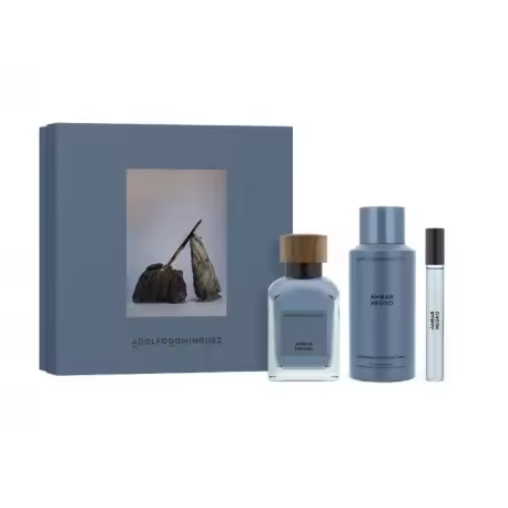 ADOLFO DOMINGUEZ AMBAR NEGRO EDP 120 ML VP + EDP 10 ML + DEO 150 ML SET REGALO - 1
