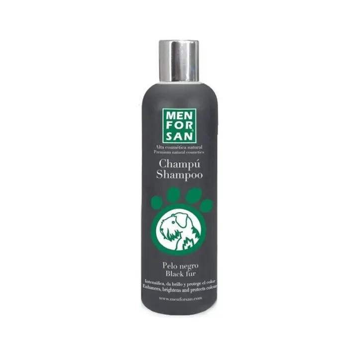 Menforsan CHAMPÚ Intensificador de Pelo Negro para Perros MENFORSAN - Brillo Duradero y Color Intenso 300 ml - 1