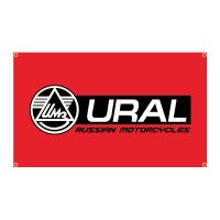 Bandeera De Moto De Carreras Ural 90x150 Cm Poliéster Impreso Decoración Para Garage O Exterior Tapiz De Bandera - details 0