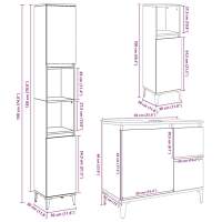 vidaXL Set muebles de baño 2 piezas madera contrachapada gris hormigón - details 6
