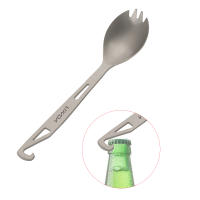 Lixada Cuchara De Titanio 2 En 1 Para Camping Y Viajes Con Abrebotellas Utensilio De Picnic Y Cena Para Mochilera - details 7