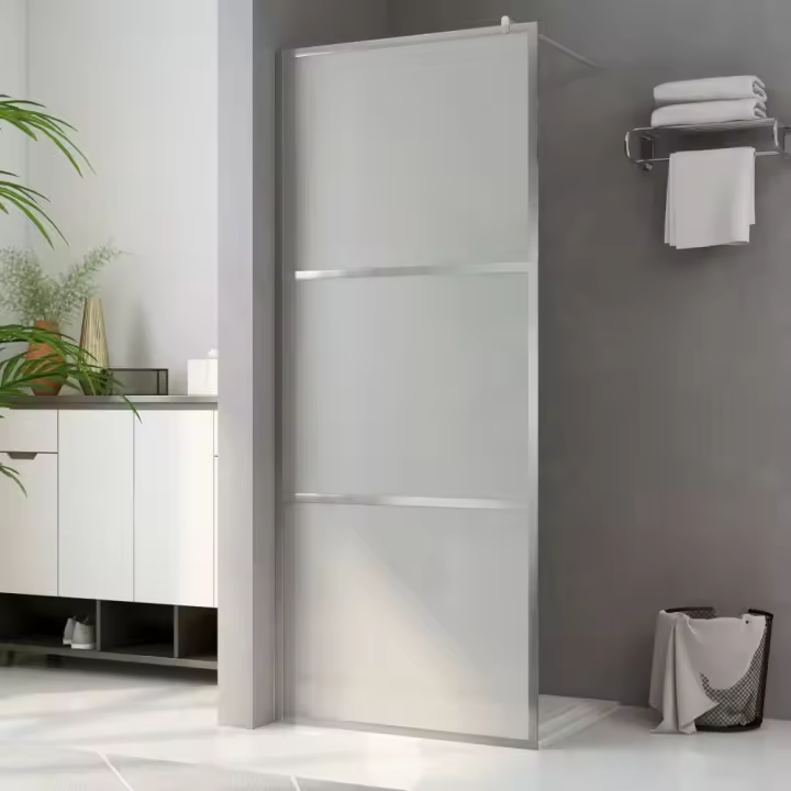 vidaXL Mampara de ducha accesible vidrio ESG esmerilado 100x195 cm - 1