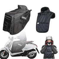 Conjunto De Calor Negro Para Motocicleta Y Scooter Eléctrico Con Collar Y Cubierta De Pierna Funda De Rodilla Suave Y Cálida Para Invierno - details 0