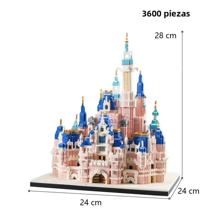 Kit De Modelos De Torreón Rosa Para Adultos Y Niñas Microbloques De Construcción Para Juegos Educativos Y Arquitectura De Castillos - 1
