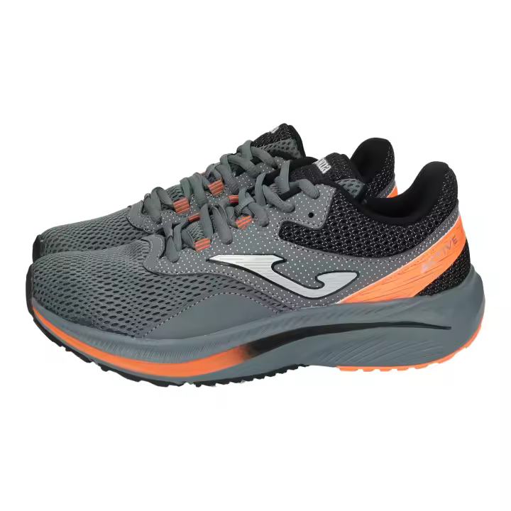 Deportivos marca JOMA para hombre en color gris-naranja. Zapatillas Joma Active Ractiw 2412 deportivas de running con malla transpirable y suela de amortiguación - 1