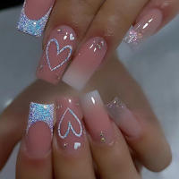 24 PCs Uñas Press on Estilo Francés Gradient De Amor Con Gel Jelly Y Archi De Uña QHZ758 Accesorios De Belleza Para Manicura Casera - details 0